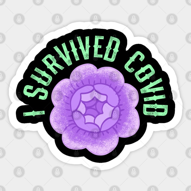 Coronavirus survivor 2020. I survived covid 19. Wear your face mask. Stop infecting others. Masks save lives. Trust science, not morons. Keep your mask on. I fought hard. Lovely purple vintage rose Sticker by BlaiseDesign